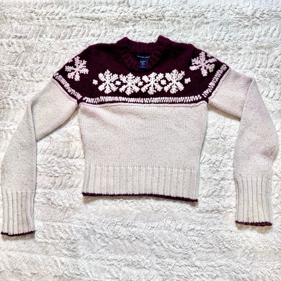 Abercrombie & Fitch Vintage Y2K Snowflake Sweater – Women’s Small lambswool - Picture 1 of 8